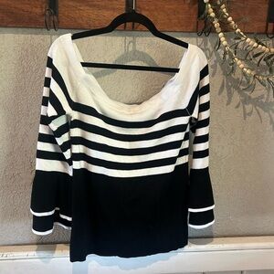 Lane Bryant Black and White Striped Sweater Sz. 14/16